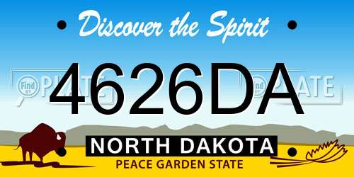 4626DA North Dakota License Plate