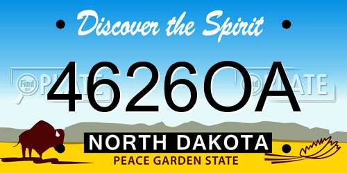 4626OA North Dakota License Plate