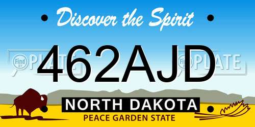462AJD North Dakota License Plate