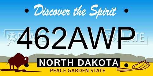 462AWP North Dakota License Plate