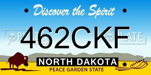 462CKF North Dakota License Plate