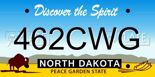 462CWG North Dakota License Plate