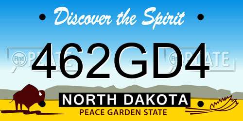 462GD4 North Dakota License Plate