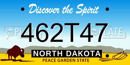 462T47 North Dakota License Plate
