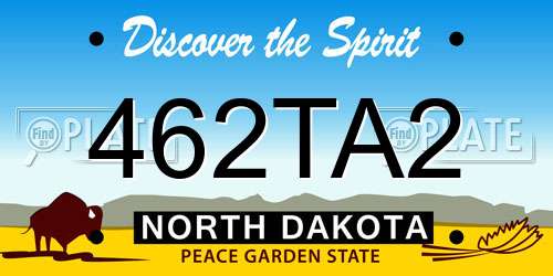 462TA2 North Dakota License Plate