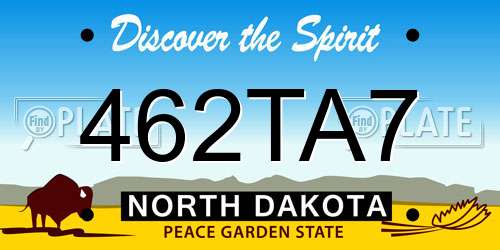 462TA7 North Dakota License Plate