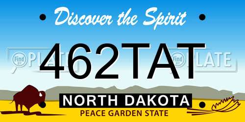 462TAT North Dakota License Plate