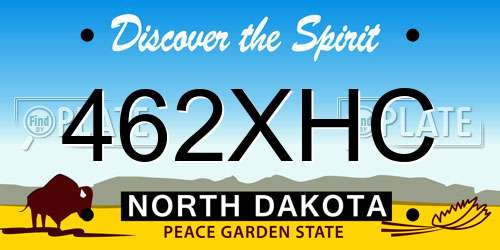462XHC North Dakota License Plate