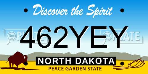 462YEY North Dakota License Plate