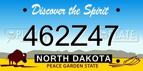 462Z47 North Dakota License Plate