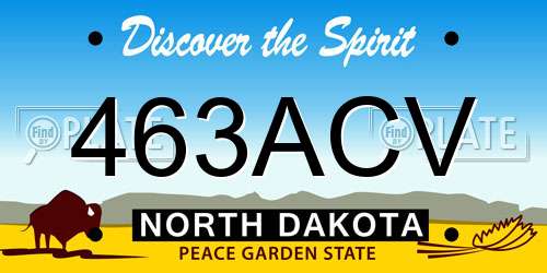 463ACV North Dakota License Plate