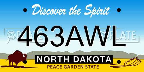 463AWL North Dakota License Plate