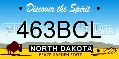 463BCL North Dakota License Plate