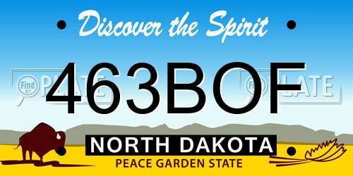 463BOF North Dakota License Plate