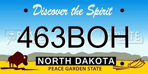 463BOH North Dakota License Plate