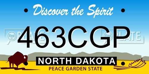 463CGP North Dakota License Plate