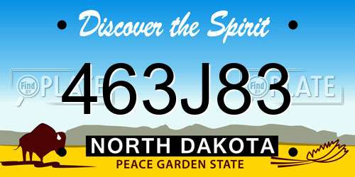 463J83 North Dakota License Plate