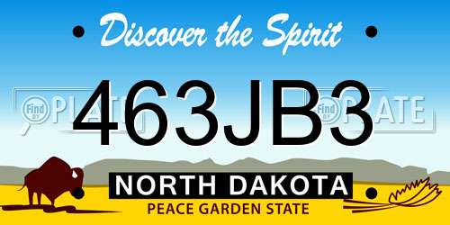 463JB3 North Dakota License Plate