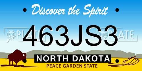 463JS3 North Dakota License Plate