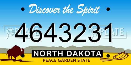 4643231 North Dakota License Plate
