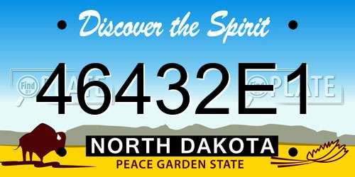 46432E1 North Dakota License Plate