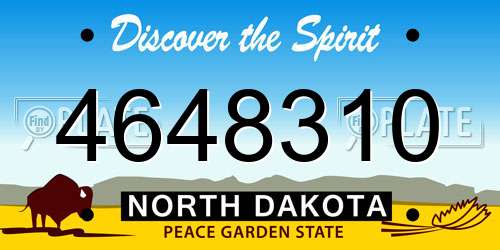 4648310 North Dakota License Plate