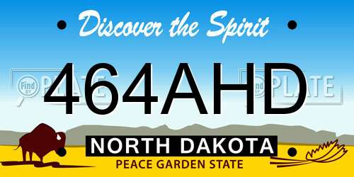 464AHD North Dakota License Plate