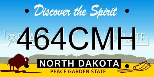 464CMH North Dakota License Plate