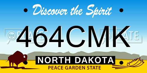 464CMK North Dakota License Plate
