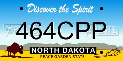 464CPP North Dakota License Plate