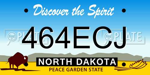 464ECJ North Dakota License Plate