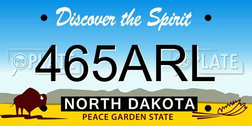 465ARL North Dakota License Plate