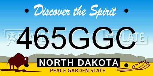 465GGC North Dakota License Plate