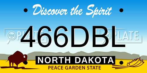 466DBL North Dakota License Plate
