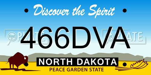 466DVA North Dakota License Plate