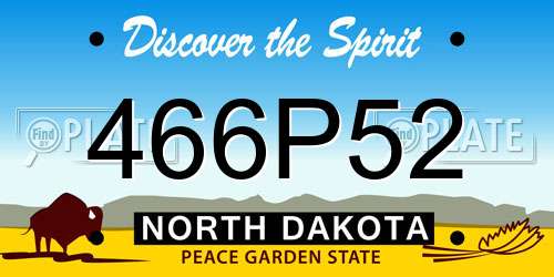 466P52 North Dakota License Plate