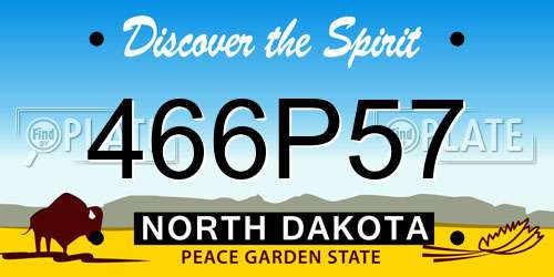 466P57 North Dakota License Plate