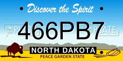 466PB7 North Dakota License Plate
