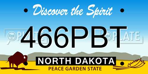 466PBT North Dakota License Plate