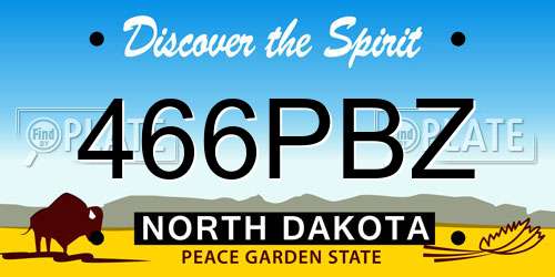 466PBZ North Dakota License Plate