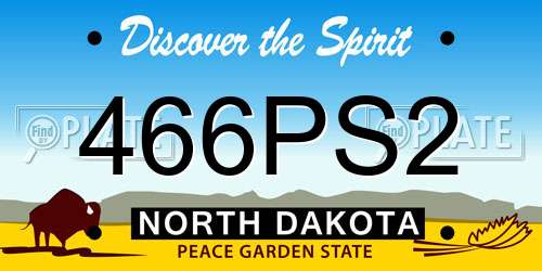 466PS2 North Dakota License Plate