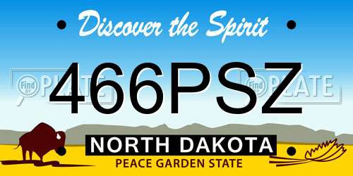 466PSZ North Dakota License Plate