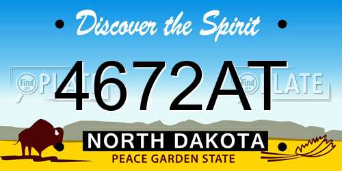 4672AT North Dakota License Plate