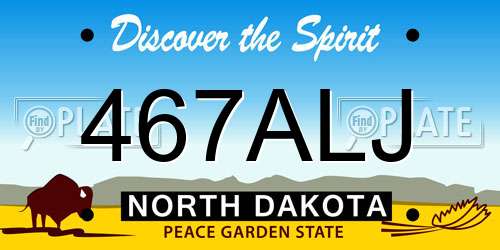 467ALJ North Dakota License Plate