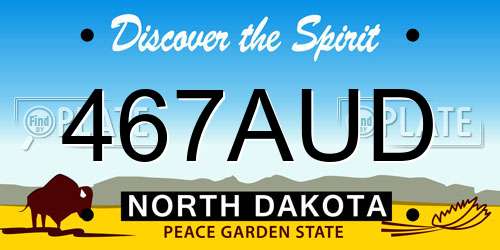 467AUD North Dakota License Plate