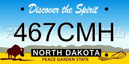 467CMH North Dakota License Plate