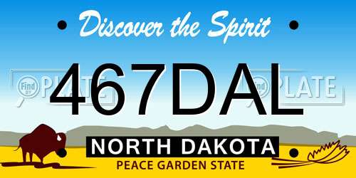 467DAL North Dakota License Plate