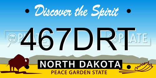 467DRT North Dakota License Plate