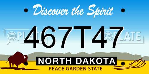 467T47 North Dakota License Plate