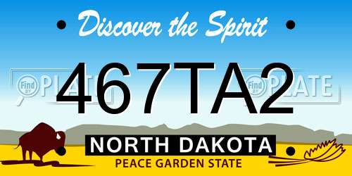 467TA2 North Dakota License Plate